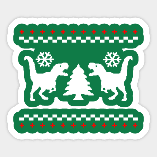 Ugly Dinosaur Christmas Sweater (Red) Sticker